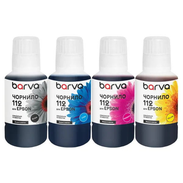 Комплект чернил для Epson 112 специальные 4x140 мл, OneKey, пигментные, BK/C/M/Y Barva (E112-140-MP)