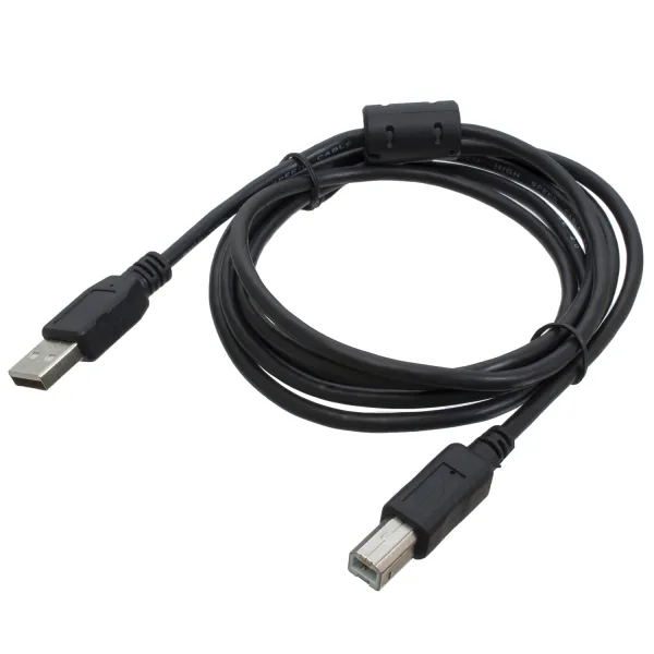 Кабель для принтера USB 2.0 AM/BM 1,8м, черный, с ферритом Patron (PN-AMBM-18F)