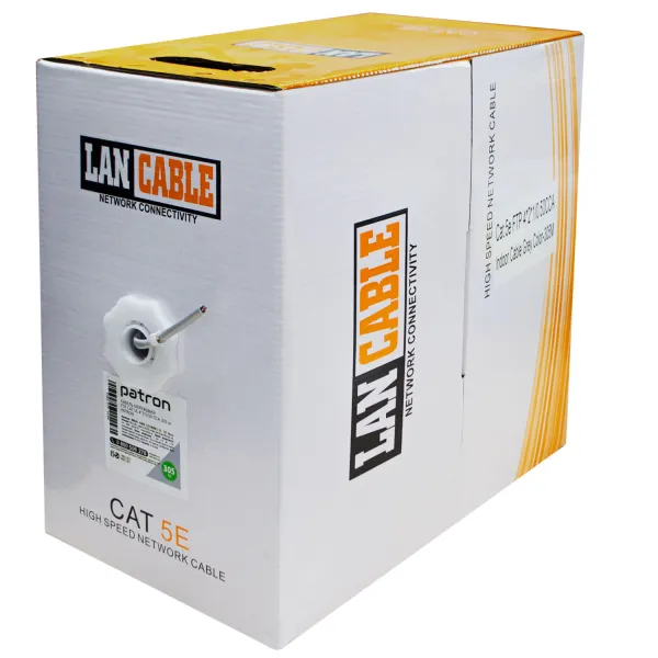 Кабель витая пара FTP CAT.5E Solid Cable 305 м, 4*2*0.50, биметалл Patron (04002) - Фото 2