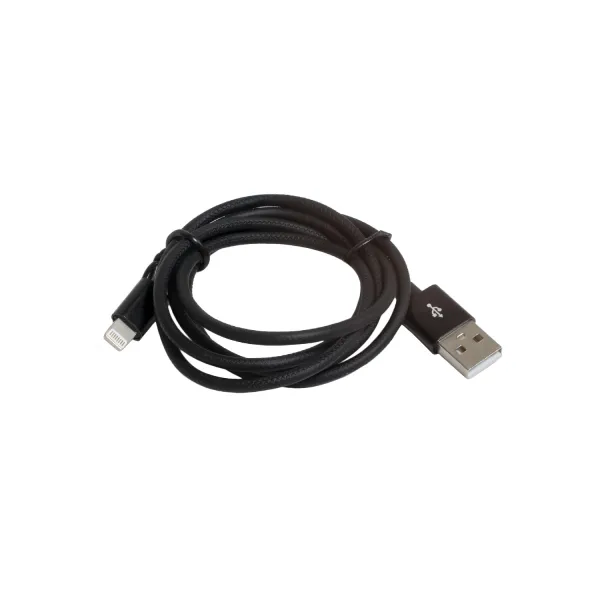 Кабель USB - Lightning 2,4А, 1 м черный Patron (PN-LIGHT-1M-B)