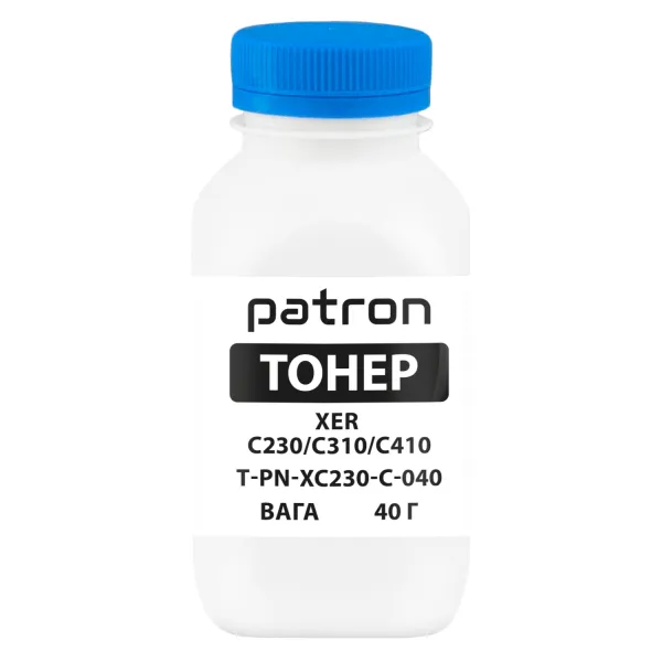 Тонер XER C230/C310/C410 флакон, 40 г, голубой Patron (PN-XC230-C-040)